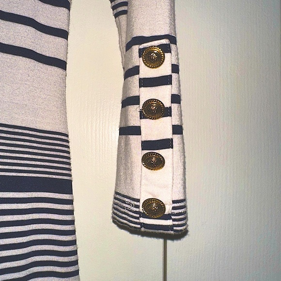 Jealous Tomato 3/4 length sleeve, blue and white horizontal stripe - Picture 4 of 6